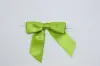 3" X 2-3/4" SATIN KIWI GREEN PRE-TIED BOW CLEAR TWIST TIE