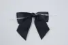4" X 3-1/4" SATIN BLACK PRE-TIED BOW CLEAR TWIST TIE