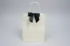 4" X 3-1/4" SATIN BLACK PRE-TIED BOW CLEAR TWIST TIE