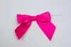 4" X 3-1/4" SATIN AZALEA PRE-TIED BOW CLEAR TWIST TIE