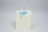 4" X 3-1/4" SATIN LIGHT BLUE PRE-TIED BOW CLEAR TWIST TIE