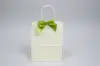 4" X 3-1/4" SATIN KIWI GREEN PRE-TIED BOW CLEAR TWIST TIE