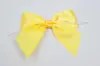 4" X 3-1/4" SATIN DAFFODIL PRE-TIED BOW CLEAR TWIST TIE
