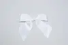 4" X 3-1/4" SATIN WHITE PRE-TIED BOW CLEAR TWIST TIE