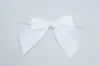 4" X 3-1/4" SATIN WHITE PRE-TIED BOW CLEAR TWIST TIE