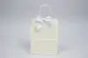 4" X 3-1/4" SATIN WHITE PRE-TIED BOW CLEAR TWIST TIE