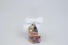3-1/2" X 2-3/4" GROSGRAIN SOLID WHITE PRE-TIED BOW CLEAR TWIST TIE