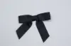 3-1/2" X 2-3/4" GROSGRAIN SOLID BLACK PRE-TIED BOW CLEAR TWIST TIE