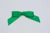 3-1/2" X 2-3/4" GROSGRAIN SOLID EMERALD GREEN PRE-TIED BOW CLEAR TWIST TIE