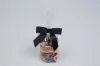 3-1/2" X 2-3/4" GROSGRAIN SOLID BLACK PRE-TIED BOW CLEAR TWIST TIE