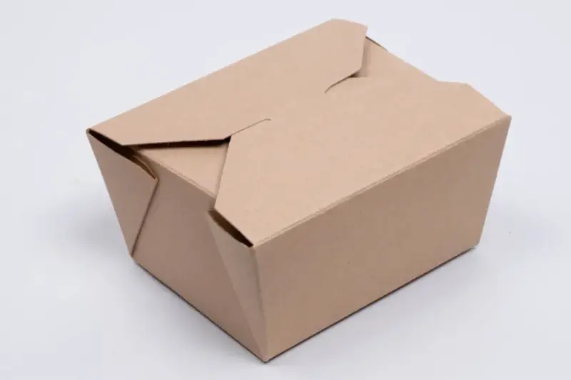 4-3/8 x 3-1/2 x 2-1/2 Natural Kraft Paper Folding #1 Food Takeout
