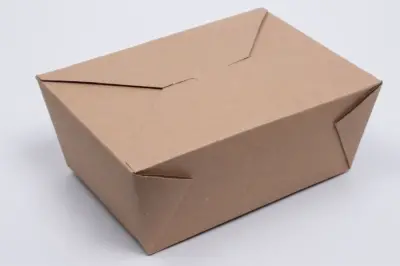 7-3/4 x 5-1/2 x 3-1/2 Natural Kraft Paper Folding #4 Food Takeout