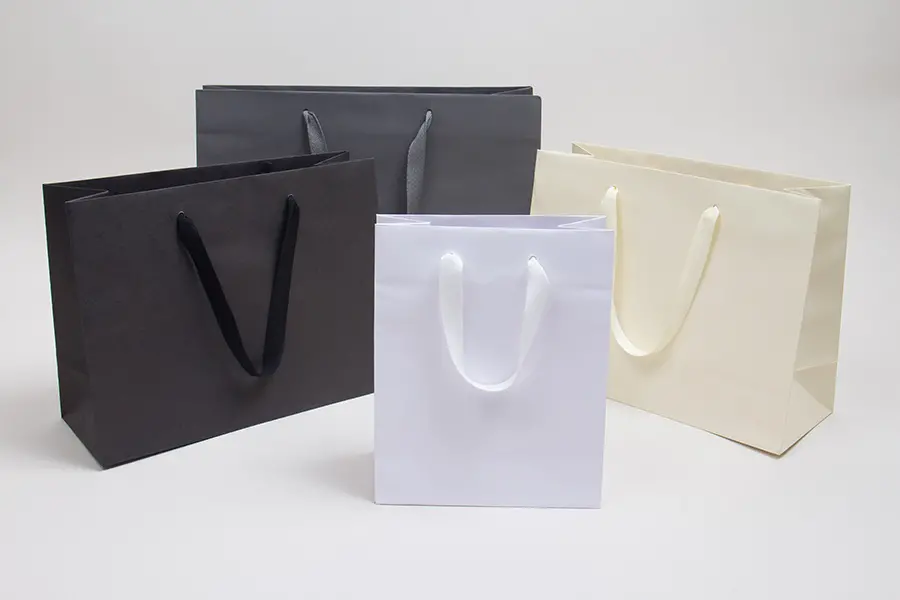 Matte Eurotote Bags - Twill Ribbon Handles