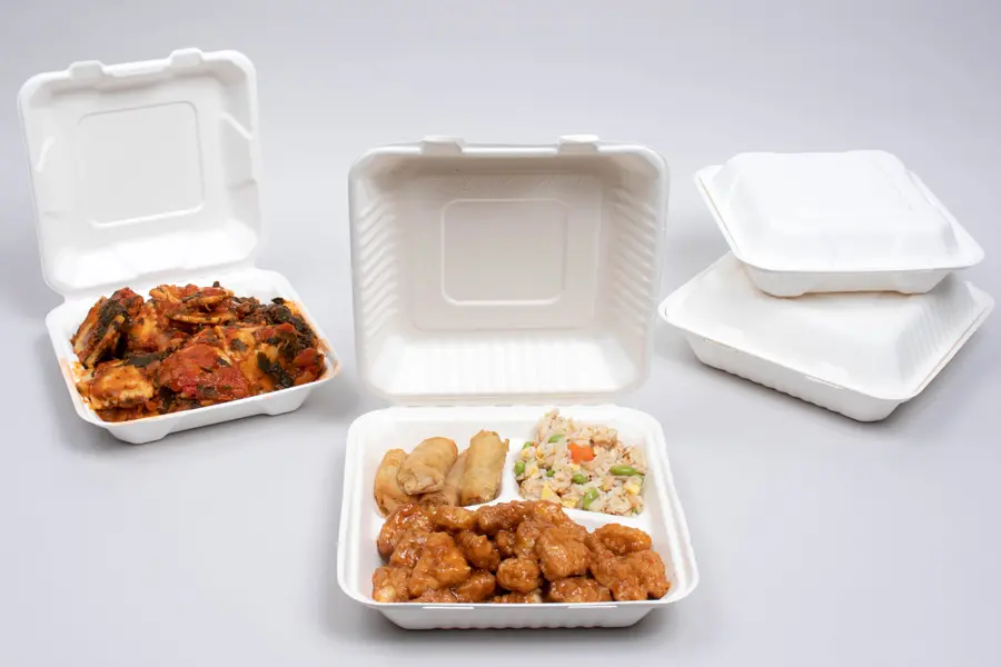 Bagasse Compostable Food Boxes - PLA Lined