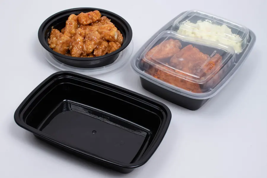Microwavable Plastic Food Takeout Containers with Lids