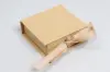 2-3/4X2-3/4X1 NATURAL KRAFT W/ KRAFT COLORED RIBBON JEWELRY BOX