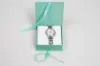 3-1/2X3-1/2X1-1/2 MATTE TURQUOISE W/ TURQUOISE RIBBON JEWELRY BOX