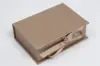 5X3-1/2X1-1/2 MATTE CHAMPAGNE W/ CHAMPAGNE RIBBON JEWELRY BOX