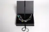 7X5-1/2X1-1/4 MATTE BLACK W/ BLACK RIBBON JEWELRY BOX