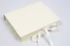 7X5-1/2X1-1/4 MATTE CREAM W/ CREAM RIBBON JEWLERY BOX