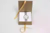 3-1/2X3-1/2X1-1/2 MATTE GOLD W/ GOLD RIBBON JEWELRY BOX