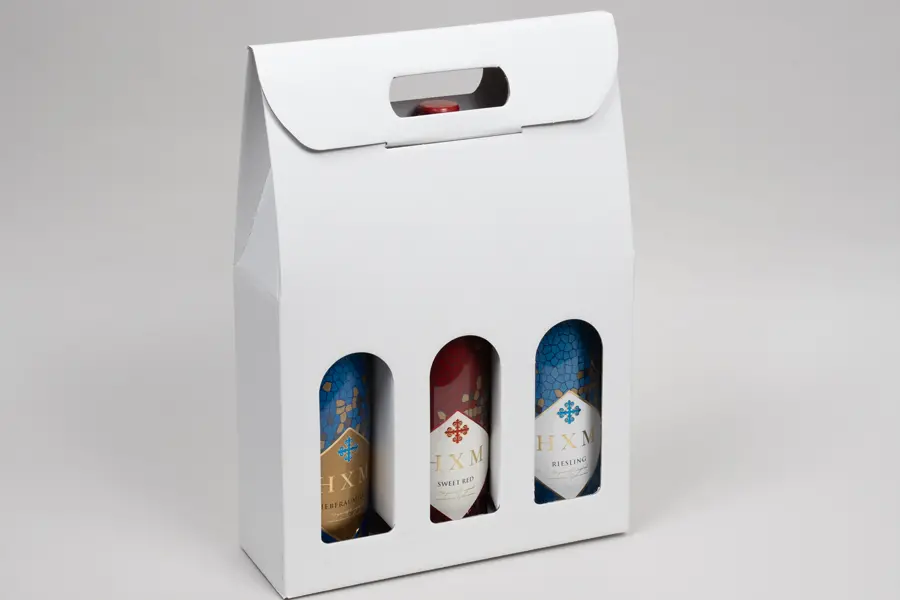 10-5/8X3-1/2X15 WIND BOTTLE CARRIER SPUN BIANCO 3 BOT