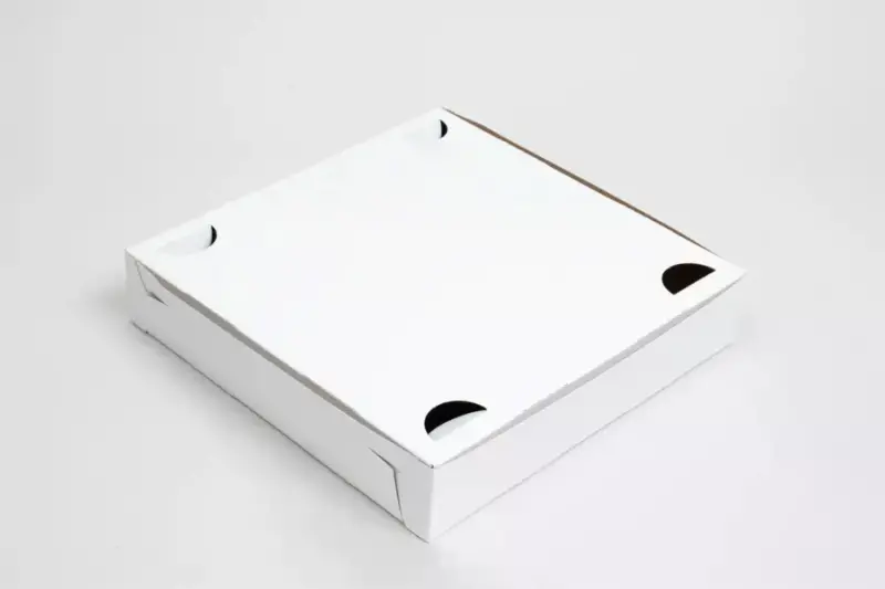 ホワイト ボックス 9x9x2-LockCorner-