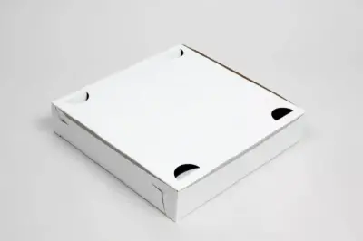 9 x 9 x 1-1/2 WHITE LOCK-CORNER PIZZA BOX