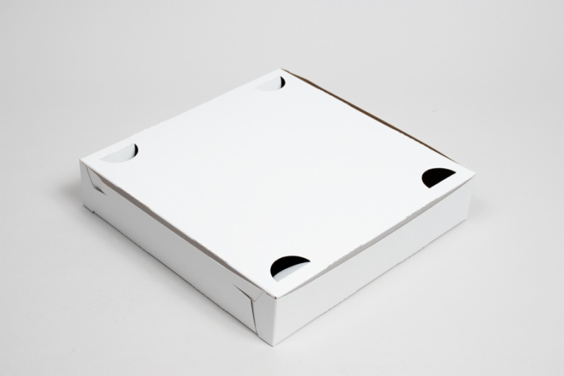 9 x 9 x 1-1/2 WHITE LOCK-CORNER PIZZA BOX