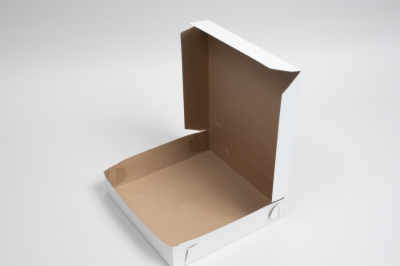9 x 9 x 1-1/2 WHITE LOCK-CORNER PIZZA BOX