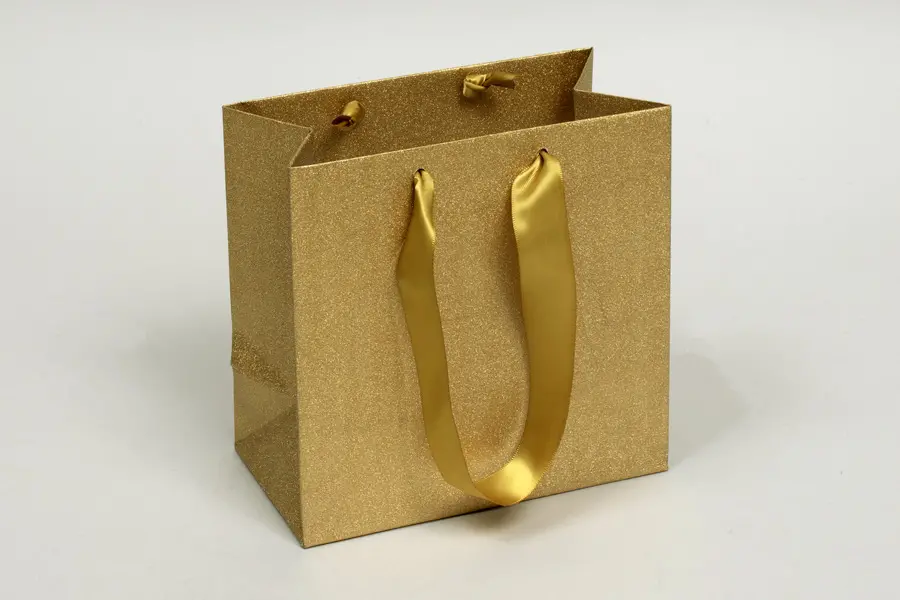 6-1/2 X 3-1/2 X 6-1/2 GOLD STARDUST SPARKLE EUROTOTE