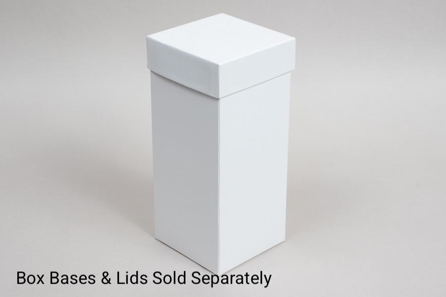 4x4x9 White Gloss Hi-Wall Folding Gift Boxes *Lids Sold Separately*
