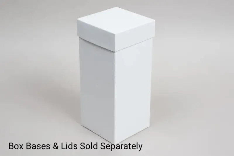4x4x9 White Gloss Hi-Wall Folding Gift Boxes *Lids Sold Separately*
