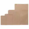 16W x 3-3/4L x 24H, Flat Plain Brown Kraft Merchandise Bags