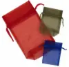 2W x 2-1/2H, Sheer Organza Satin Cord Gift and Wine Pouches, Mint