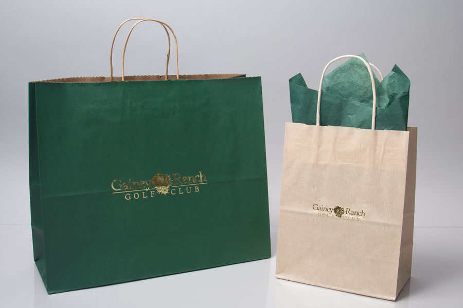 Custom Printed Paper Shopping Bags Logo & Full Color Printing