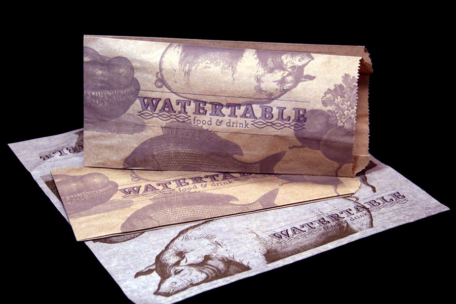 Custom Ink Printed Restaurant Bread Bag and Food Wraps - Hyatt Watertable