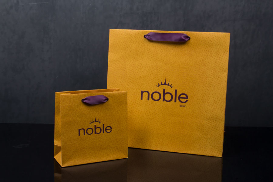 Custom Ink Printed Paper Eurototes with Dyed To Match Satin Handles - Noble Salon