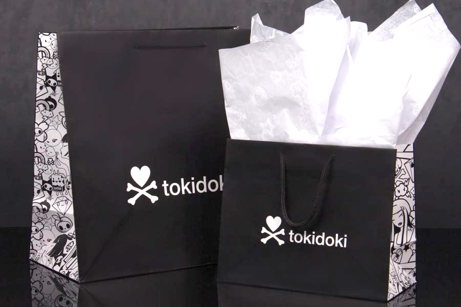 Custom Printed Printed Paper Eurotote Shopping Bags - Tokidoki