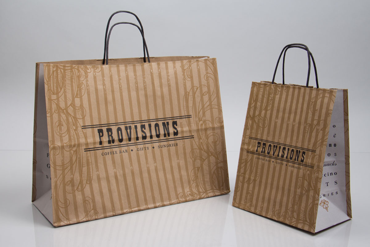 Custom printed paper take-out bags - Provisions