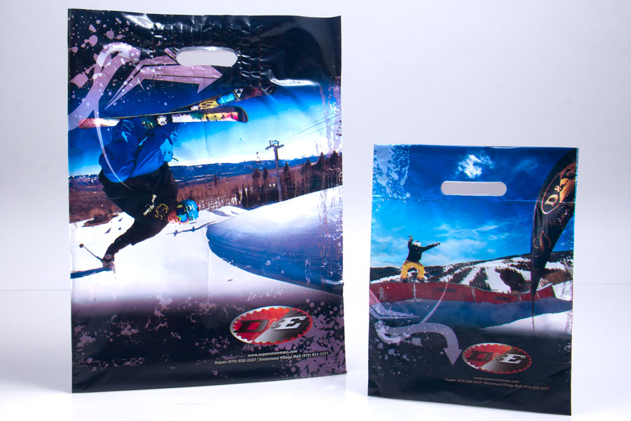 Custom Digitally Printed Plastic Merchandise Bags - Apsen Ski