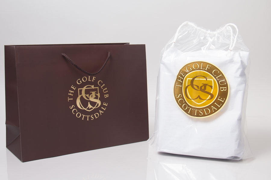 Custom Hot Stamp Printed Paper Eurotote Bags - Scottsdale Golf