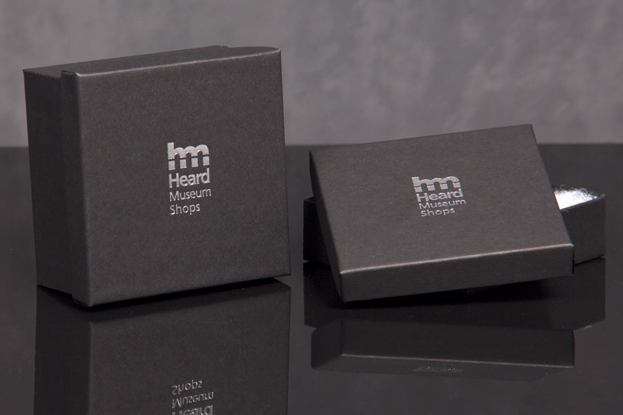 Semi-Custom Printed Jewelry Boxes with Metallic Silver Hot Stamp - Heard Museum