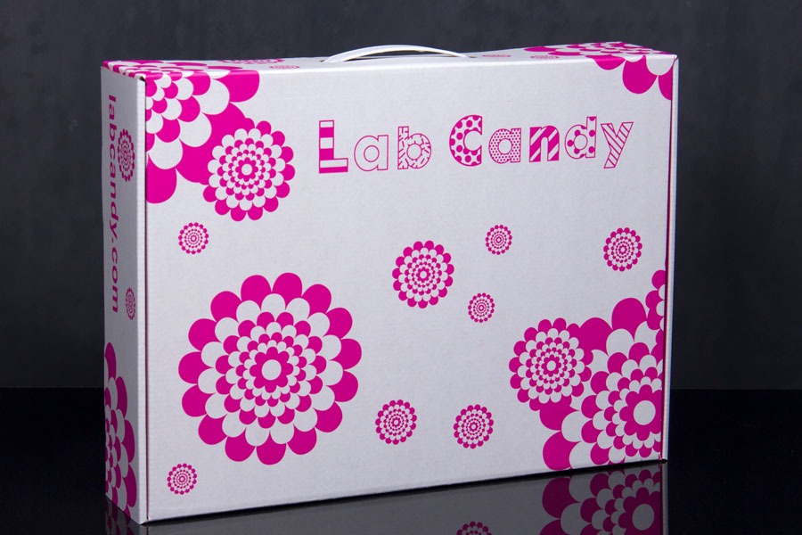 Custom Printed Corrugated Mailing Boxes with handle - Lab Candy