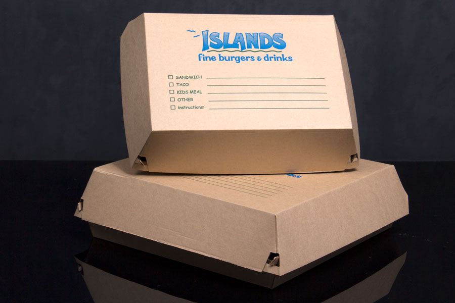 Custom Printed Take-out Clamshell Food Boxes - Islands Restaurants