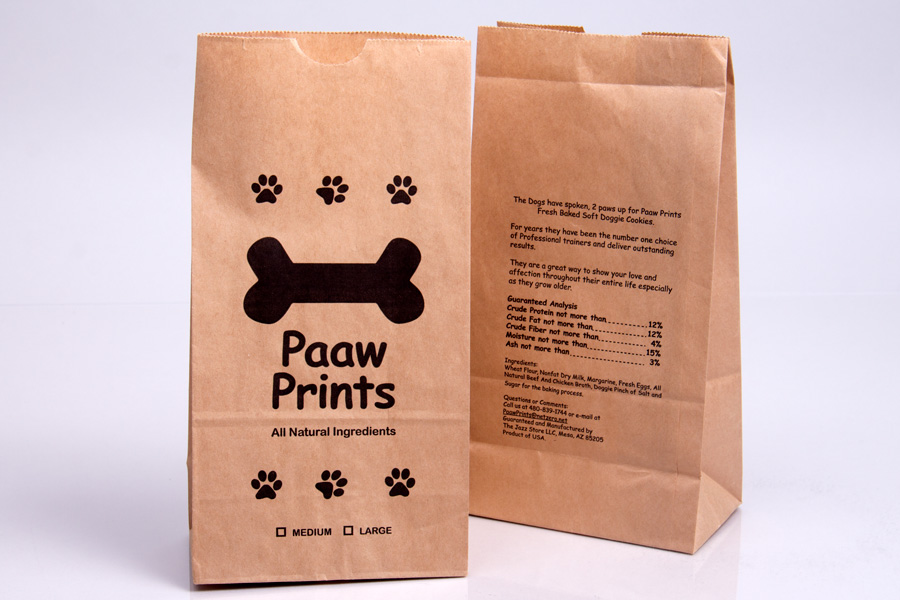 Custom Ink Printed Printed Paper SOS Bags - Paaw Prints