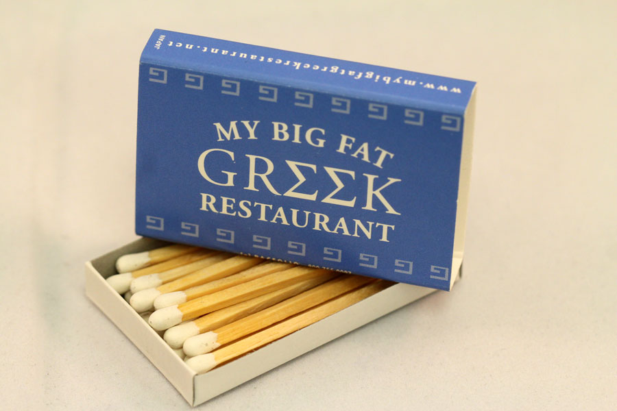 Custom Printed Advertising Matches - My Big Fat Greek Restaurant