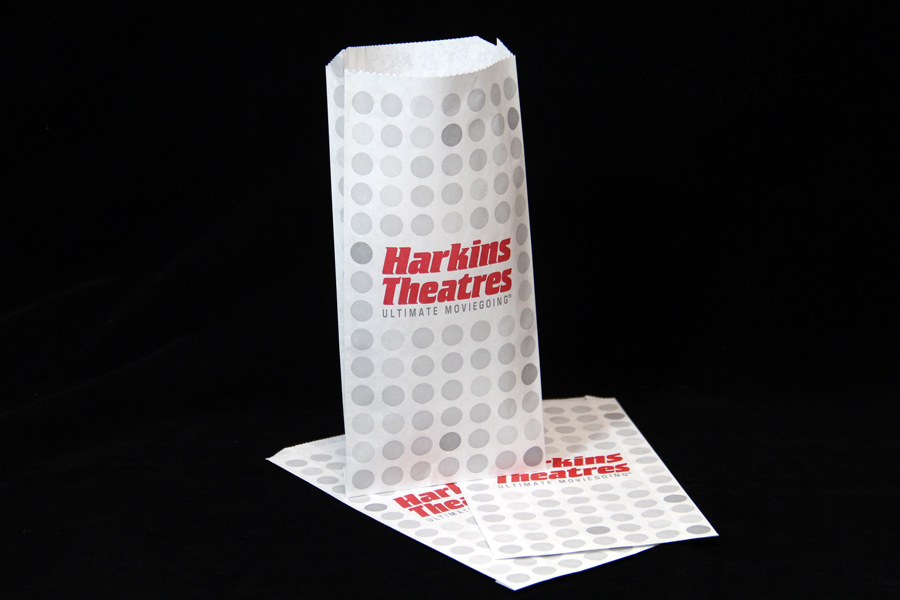 Custom Printed Printed Food Safe Paper Merchandise Popcorn Bags - Harkins Theatres