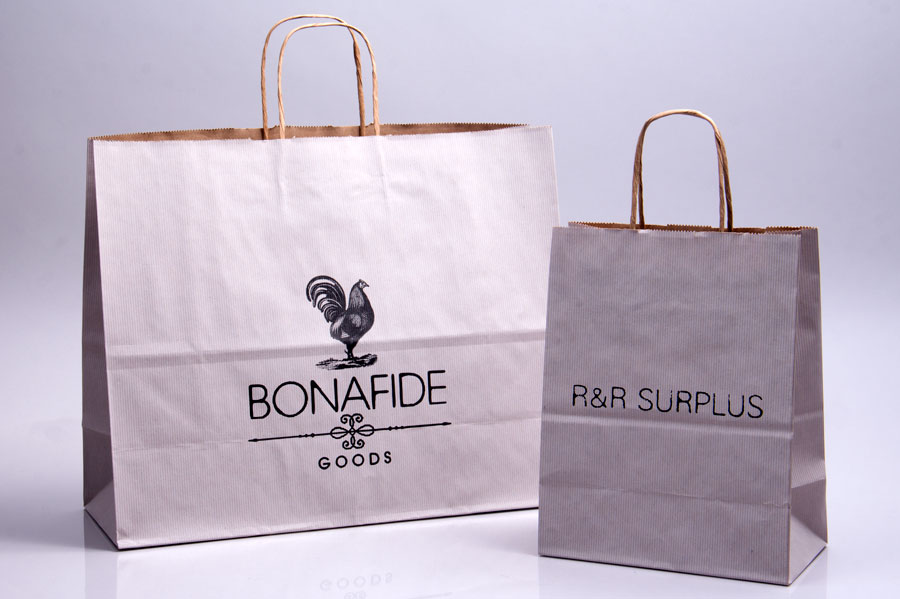 Semi-Custom Ink Print Paper Shopping Bag - Bonafide