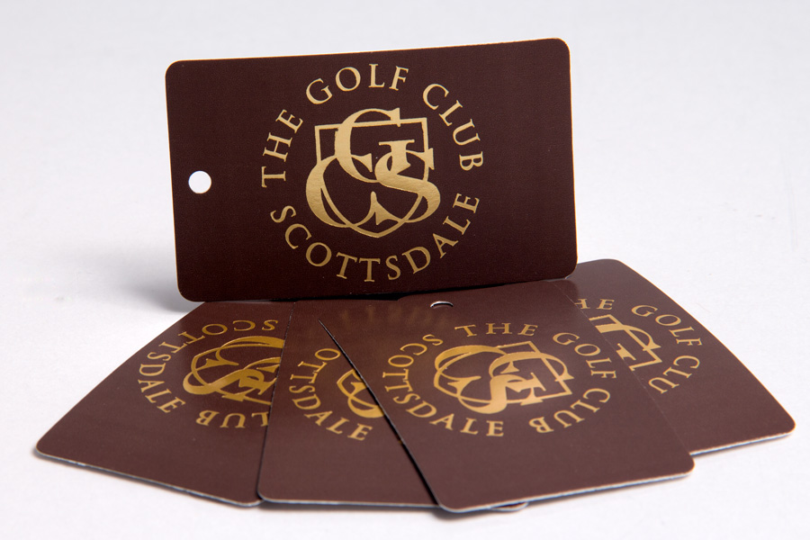 Custom Printed Hot Stamped Hang Tags - Scottsdale Golf Club